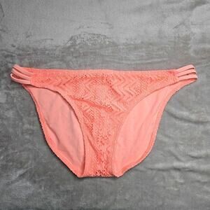 Academy Orange Laser Cut‎ Out Floral Bikini Swimwear Swimsuit Bottom Size 2XL
